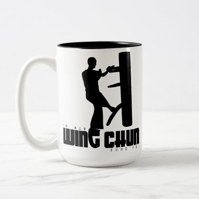 Grand Master - Ip Man "Wing Chun" Wooden Dummy Two-Tone Coffee Mug (Left)
