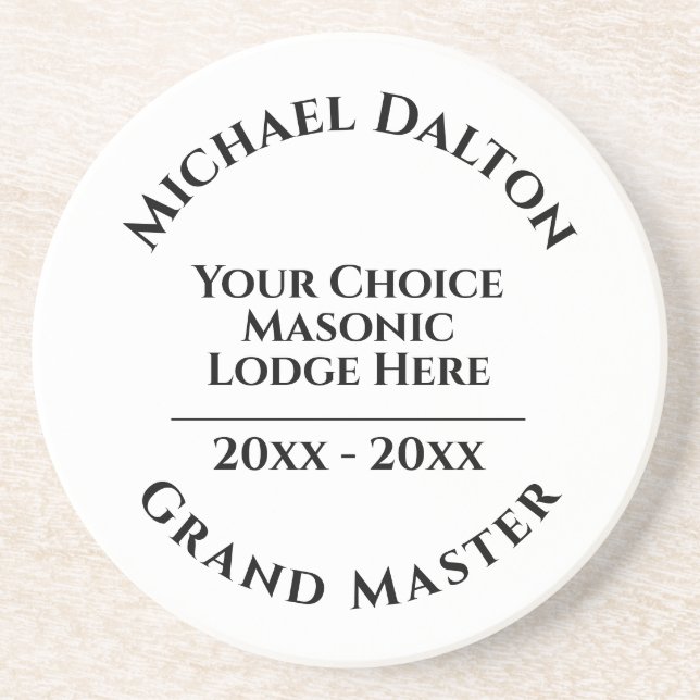 Grand Master Masonic Coaster (Front)