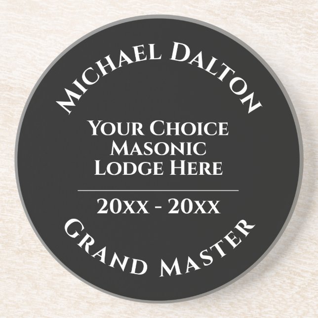 Grand Master Masonic Coaster (Front)