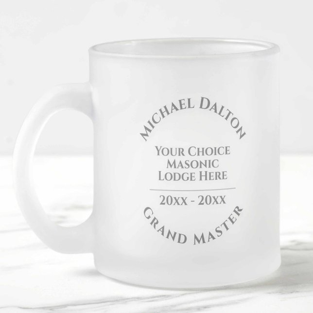 Grand Master Masonic Frosted Glass Coffee Mug (Creator Uploaded)