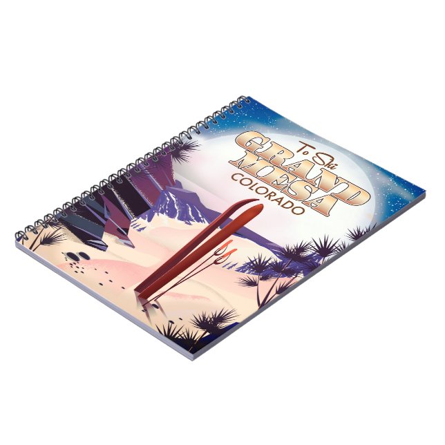 grand mesa, Colorado Ski poster. Notebook (Left Side)