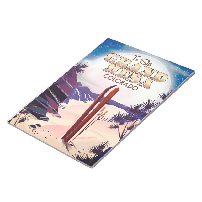 grand mesa, Colorado Ski poster. Notepad (Angled)