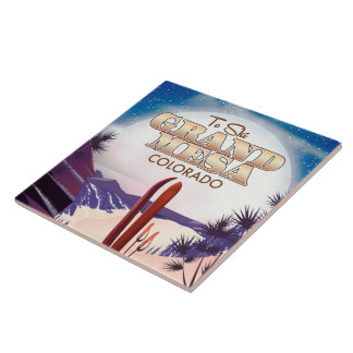 grand mesa, Colorado Ski poster. Tile
