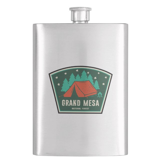 Grand Mesa National Forest Camping Hip Flask (Front)