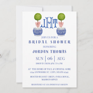 Grand Milennial Topiary Bridal Shower Invite 