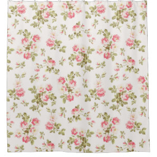 Grand Millennial Botanical Roses Summer Garden Shower Curtain
