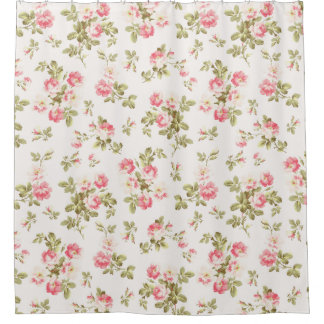 Grand Millennial Botanical Roses Summer Garden Shower Curtain