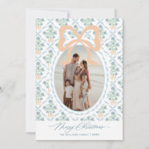 Grand Millennial Coquette Christmas Photo Card