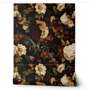 Grand Millennial Maximalism Moody Florals Wallpa Wallpaper