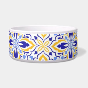 Grand Mosaic Blue and Gold Floral Mediterranean