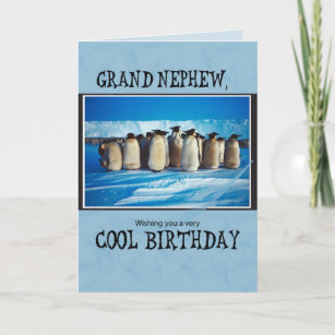 Grand Nephew Birthday, Penguins Card