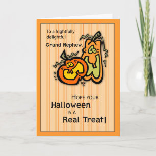 Grand Nephew Pumpkins Halloween Card