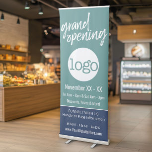 Grand Opening Advertisement - Add Logo Edit Colour Retractable Banner