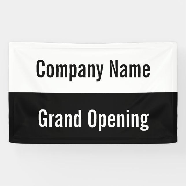 Grand Opening Black and White Business Name Banner (Horizontal)