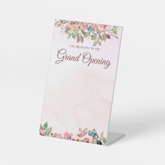 Grand opening blank card  pedestal sign