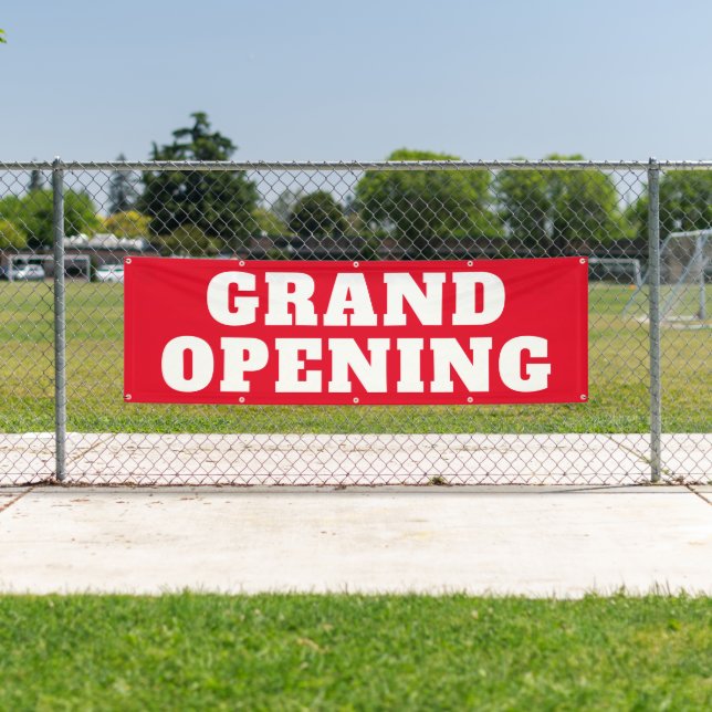 Grand Opening Bold Red White Big Outdoor Banner (Insitu)