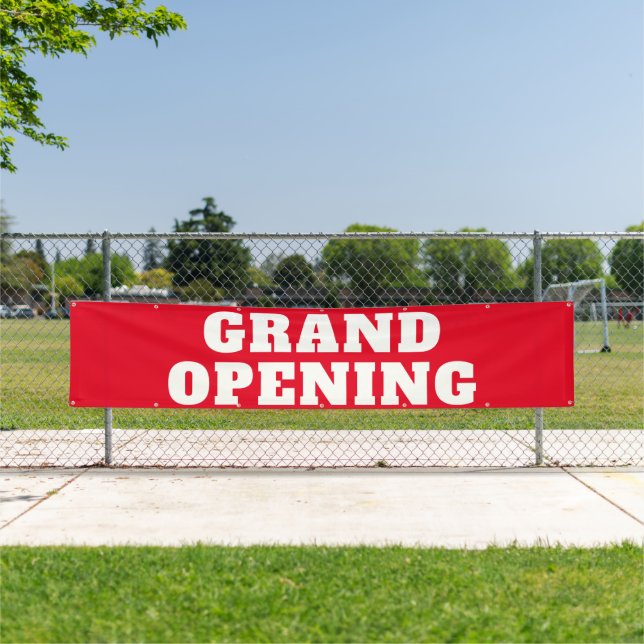 Grand Opening Bold Red White Large Outdoor Banner (Insitu)