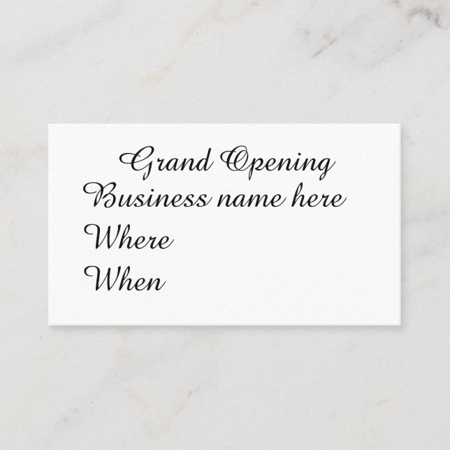 Grand Opening Business Card (Front)
