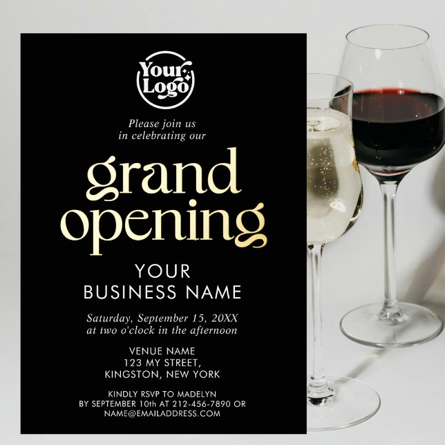 Grand Opening Business Logo Black Minimalist (Creator Uploaded)