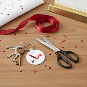 Grand Opening Celebration Scissors Cutting Ribbon  Key Ring