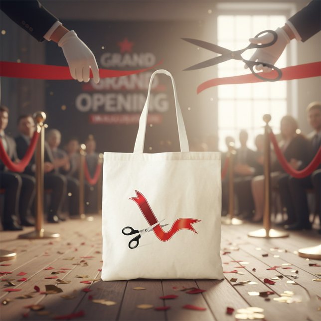 Grand Opening Celebration Scissors Cutting Ribbon  Tote Bag (Creator Uploaded)