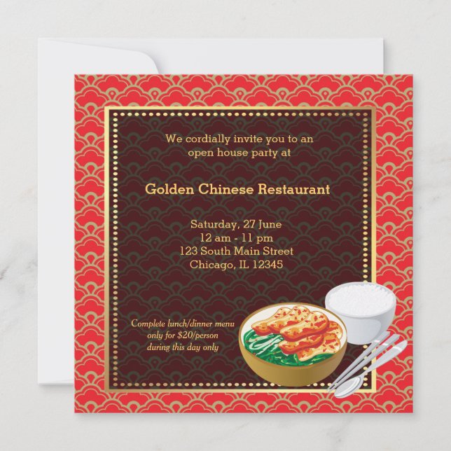 Grand Opening Chinese Restaurant Invitation (Front)