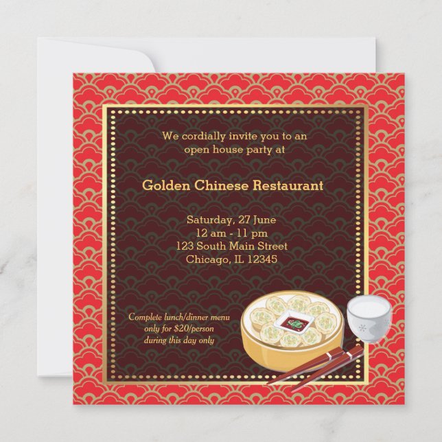 Grand Opening Chinese Restaurant Invitation (Front)