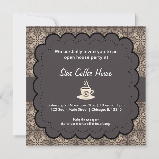 Grand Opening Coffee House Invitation (Front)