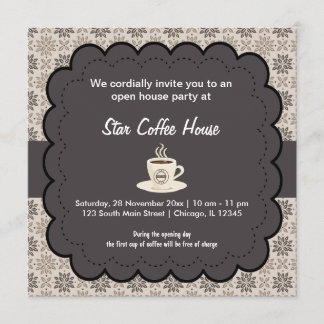 Grand Opening Coffee House Invitation