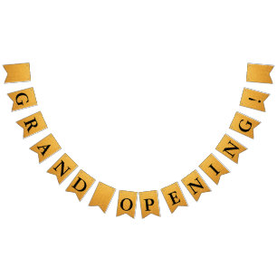 Grand Opening Faux Gold Glitter  Bunting