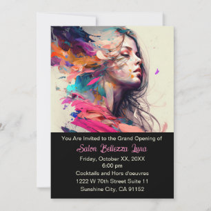 Grand Opening Hair Salon Aesthetician Makeup Artis Invitation