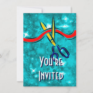 Grand Opening Launch blue party Invitation