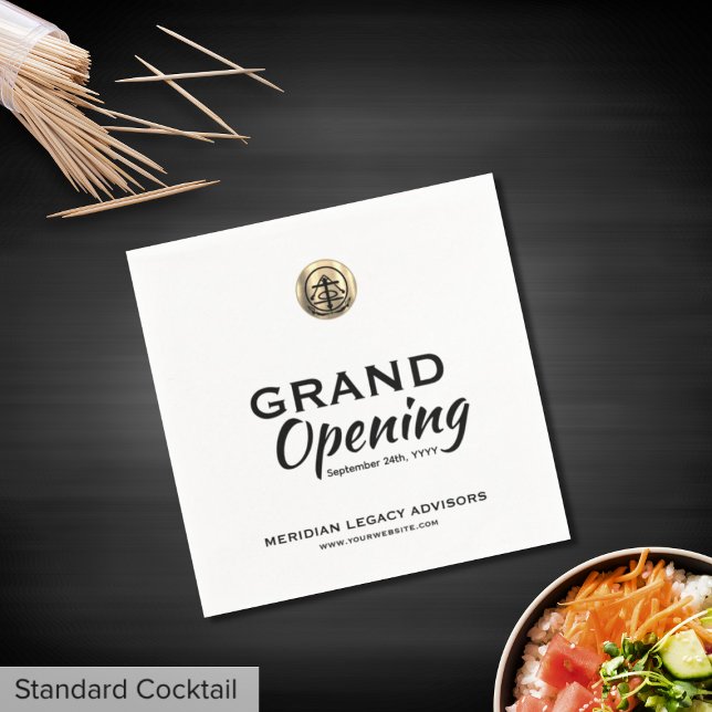 Grand Opening Launch Event Napkins with Logo (Creator Uploaded)
