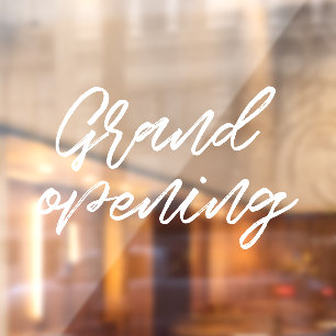Grand opening Modern typography storefront Window Cling