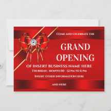 Grand opening red ribbon business launch elegant
