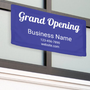 Grand Opening Script Business Name Phone No. Blue Banner