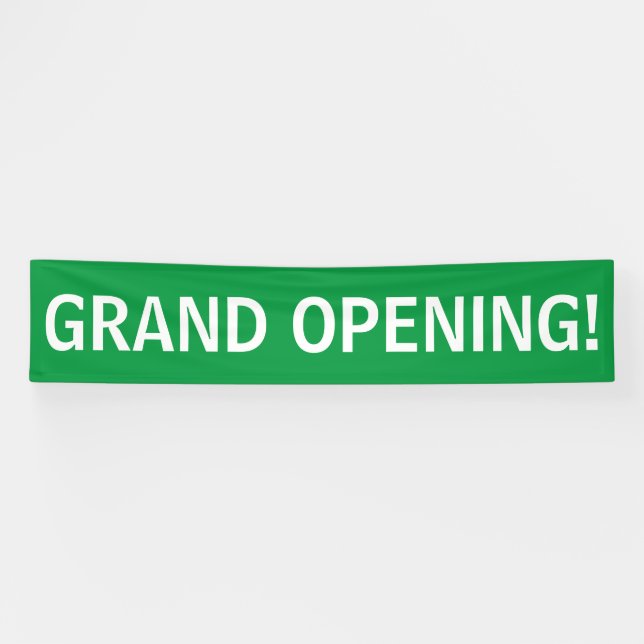 Grand opening simple green white banner sign (Horizontal)