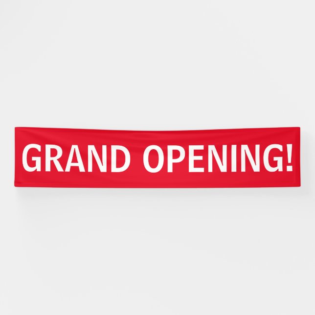 Grand opening simple red white banner sign (Horizontal)