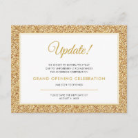 Grand Opening Update Canceled Gold Glitter