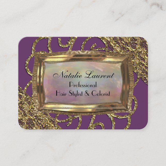 Grand Orchid Round Edge Elegance Business Card (Front)