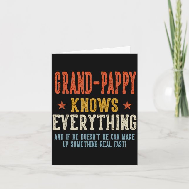 Grand-pappy knows everything father's day retro card (Front)