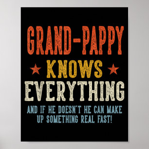 Grand-pappy knows everything father's day retro poster