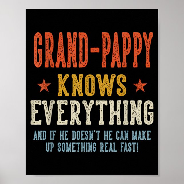 Grand-pappy knows everything father's day retro poster (Front)