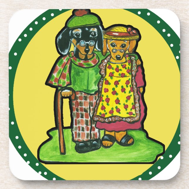Grand Parent Doxies Coaster (Front)