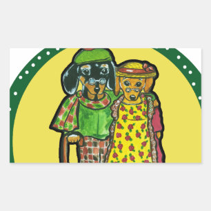 Grand Parent Doxies Rectangular Sticker