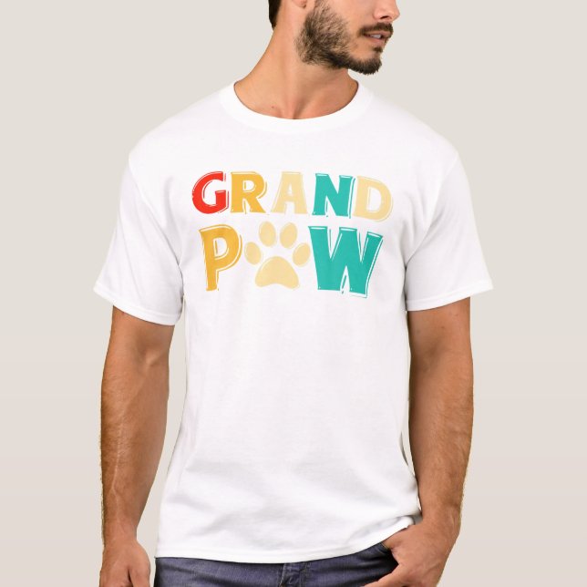 Grand Paw Dog TShirt Grandpaw Grandpa Dog Lover Vi (Front)