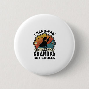 Grand Paw Grandpa Dog Retro Sunset Bandana_1 6 Cm Round Badge