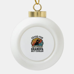 Grand Paw Grandpa Dog Retro Sunset Bandana_1 Ceramic Ball Christmas Ornament