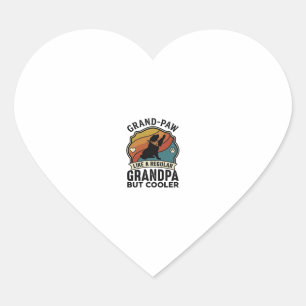 Grand Paw Grandpa Dog Retro Sunset Bandana_1 Heart Sticker