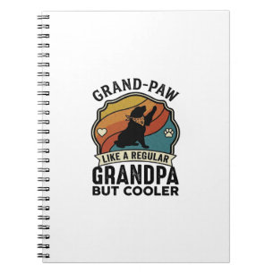 Grand Paw Grandpa Dog Retro Sunset Bandana_1 Notebook